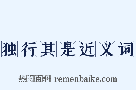 独行其是近义词是什么意思的图片